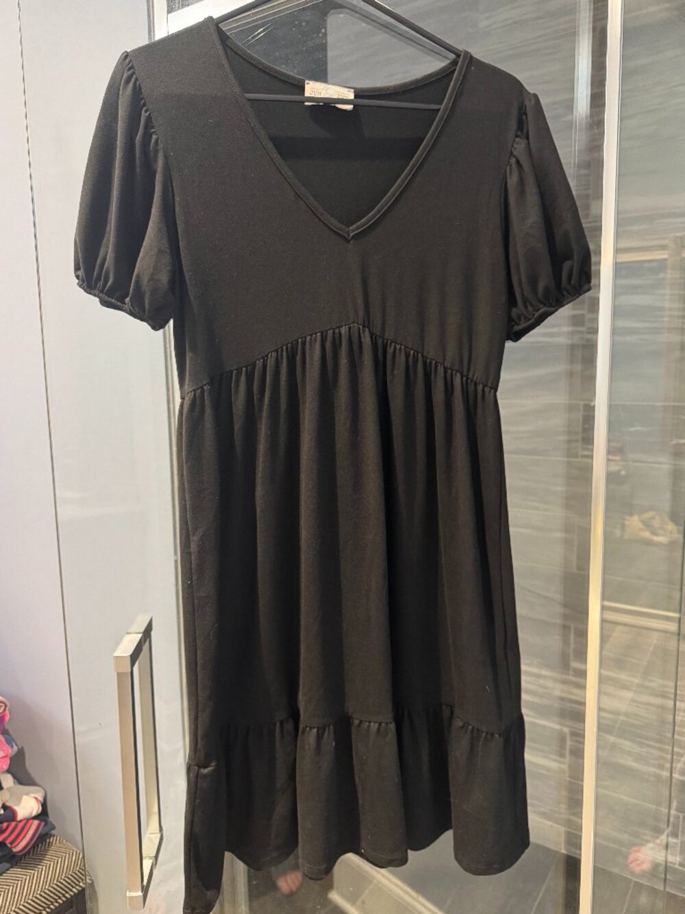 Jun & Ivy Black Puff Sleeve Dress